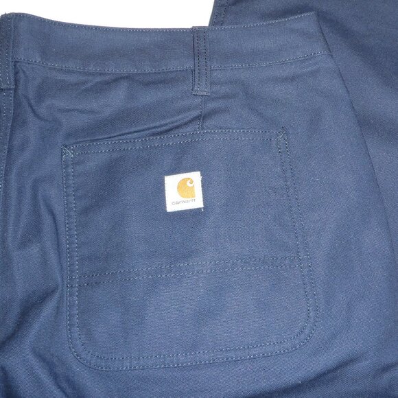 Carhartt Womens Rugged Professional Loose Fit Stretch Canvas Trousers - Navy - Picture 4 of 12